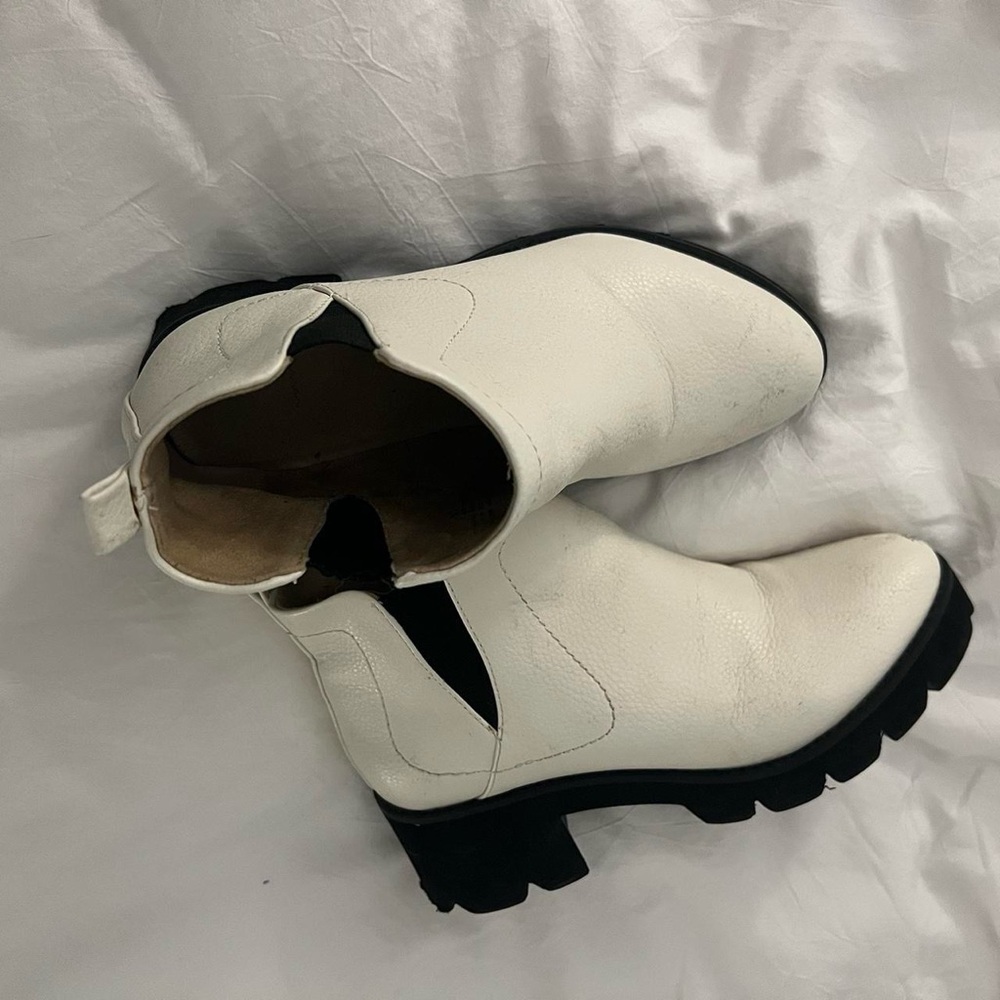 H&M Black and White Heeled Chelsea Boots